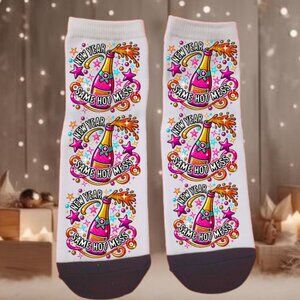 New Year Same Hot Mess Ankle Socks